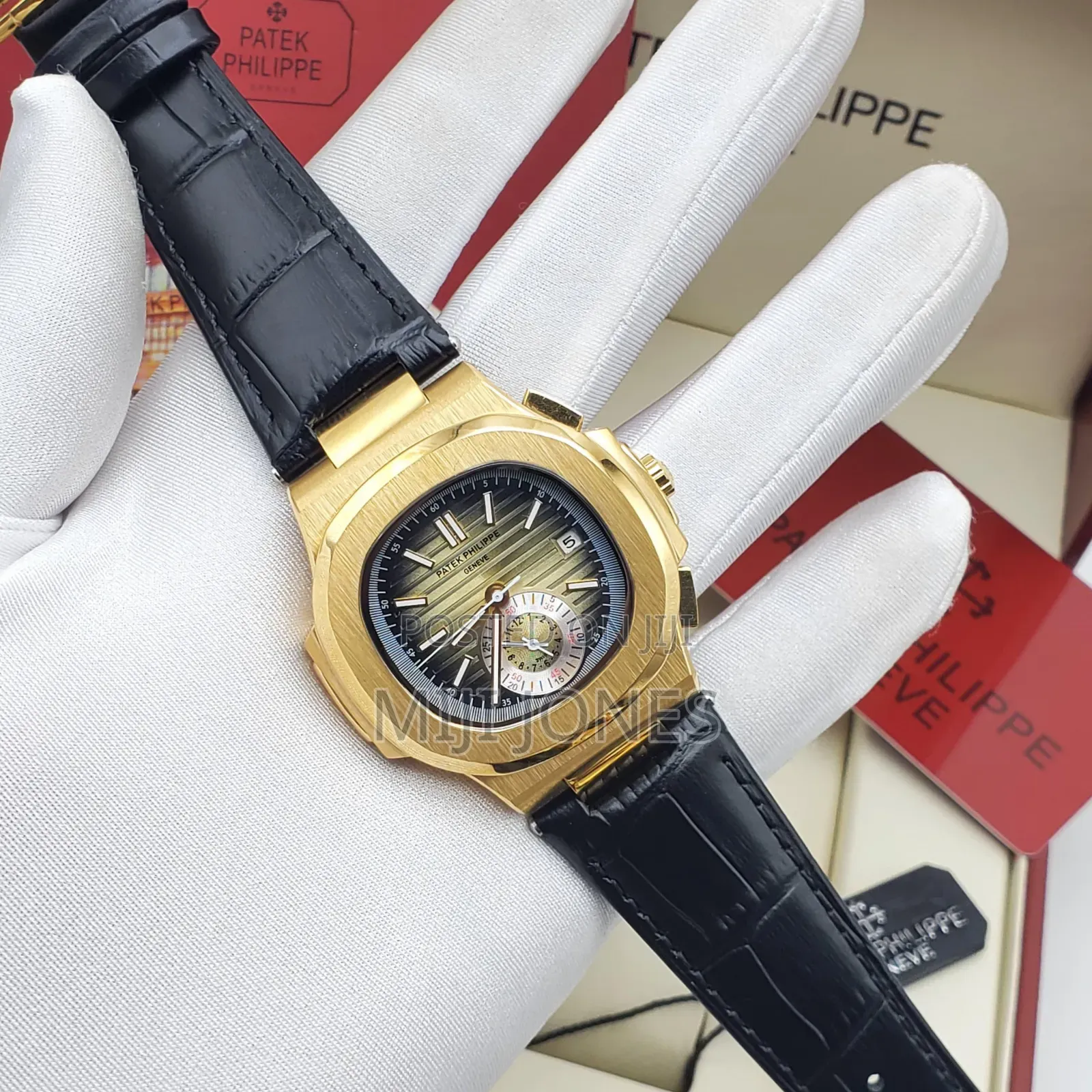 "Premium Patek Philippe Replica - Leather Strap Watch"