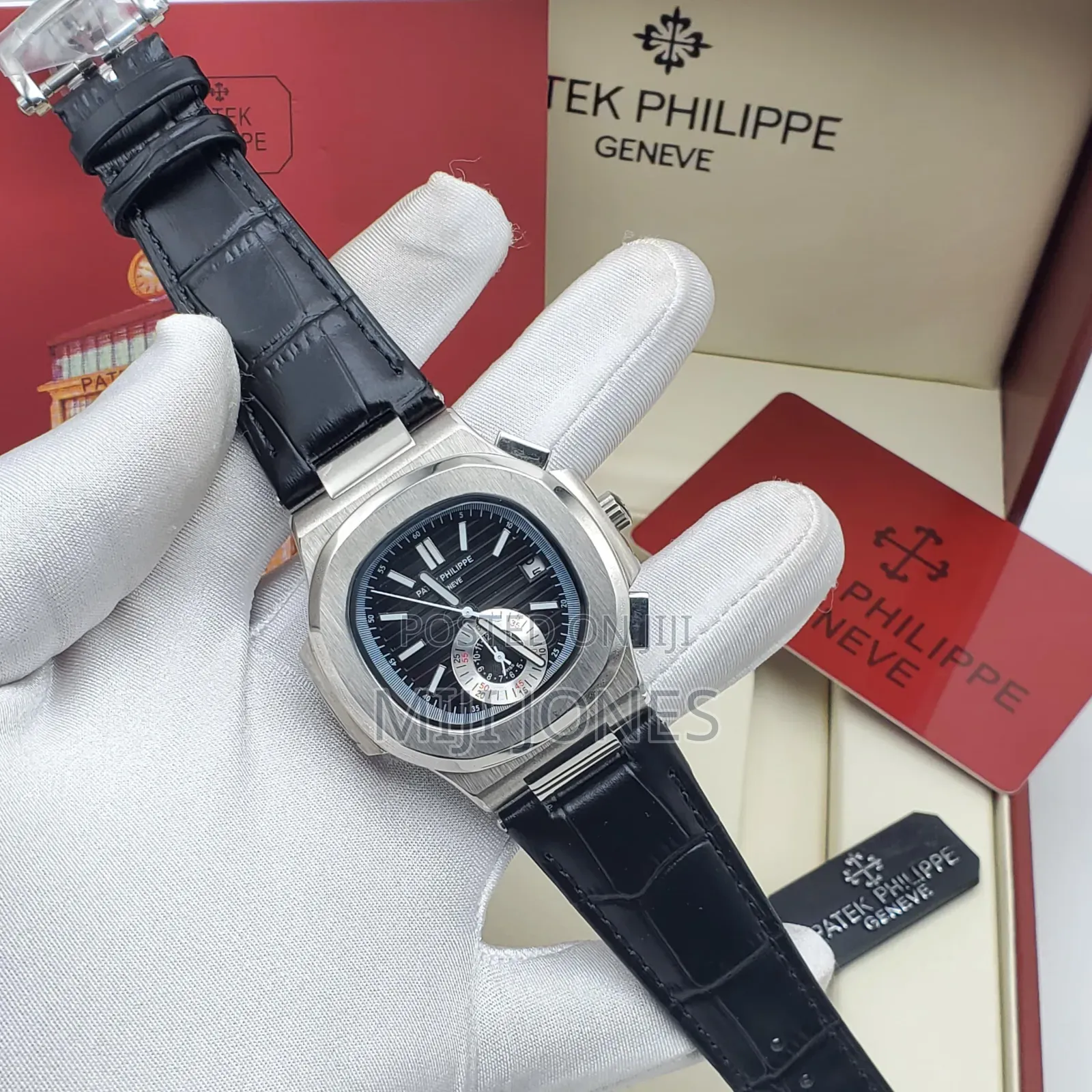 "Premium Patek Philippe Replica - Leather Strap Watch"