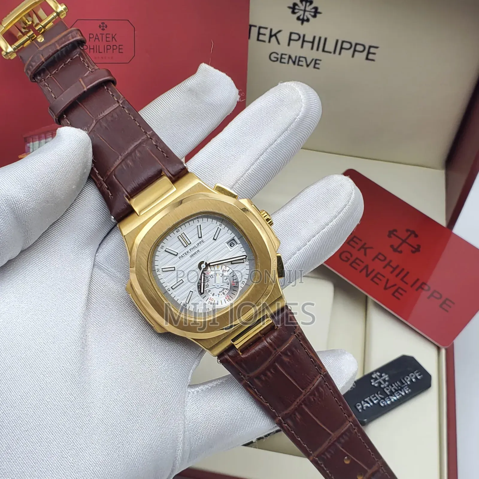 "Premium Patek Philippe Replica - Leather Strap Watch"