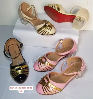 Girls’ Fancy Low-Heel Dress Shoes With Clear Block Heel