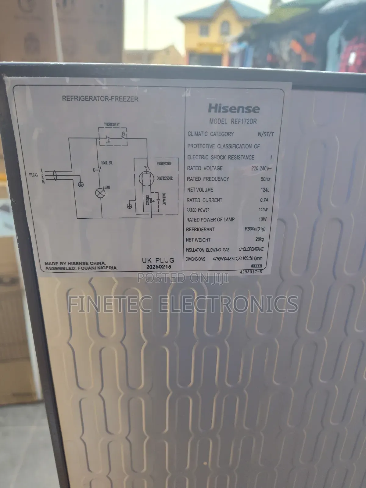 Hisense Refrigerator, 124l