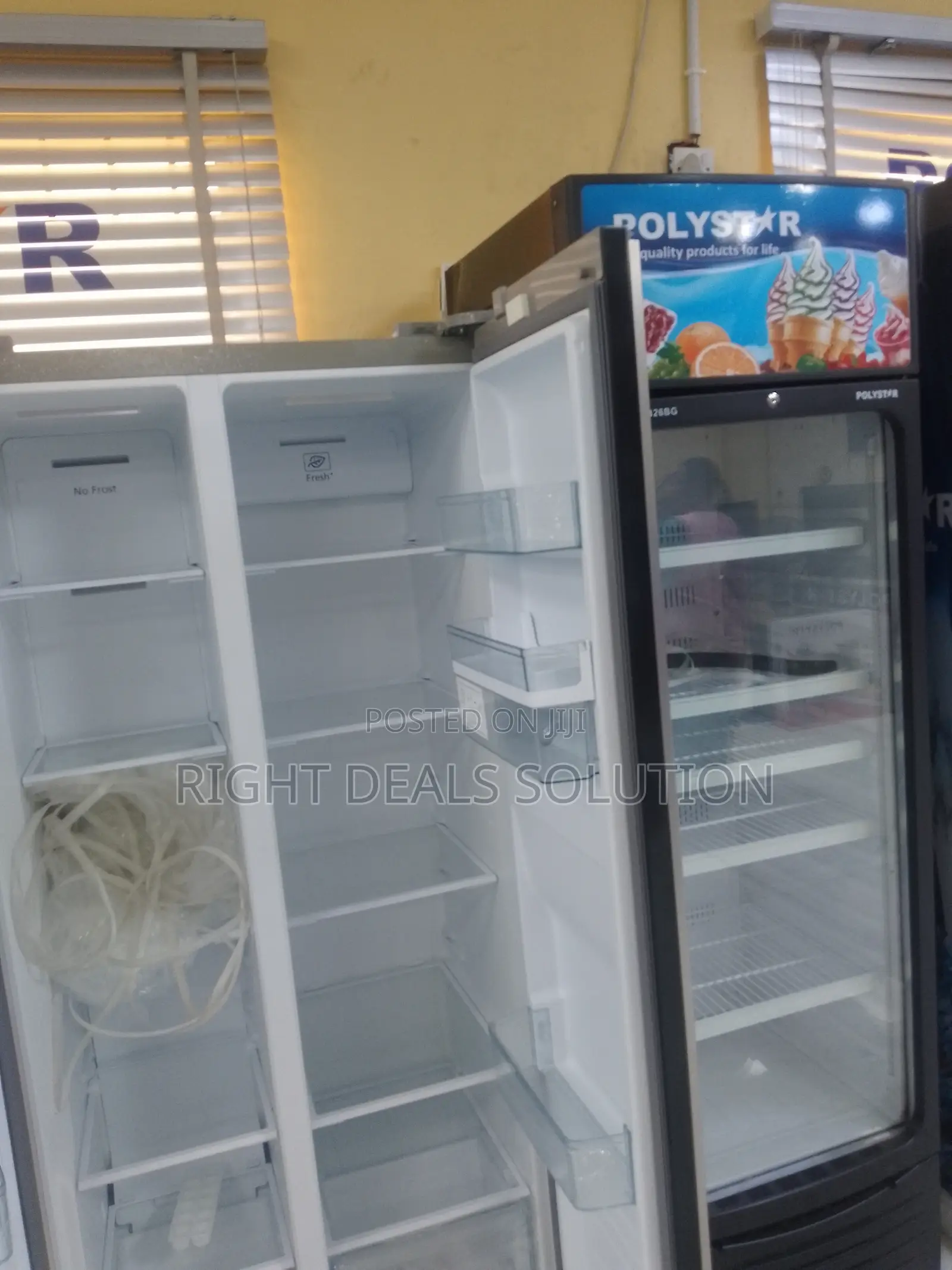 Polystar Side-by-Side Refrigerator – Water Dispenser Ice Maker