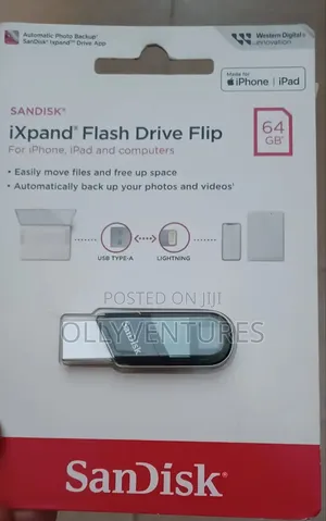Sandisk Ixpand Flash Drive Flip 64gb for iPhone,iPad and Computers