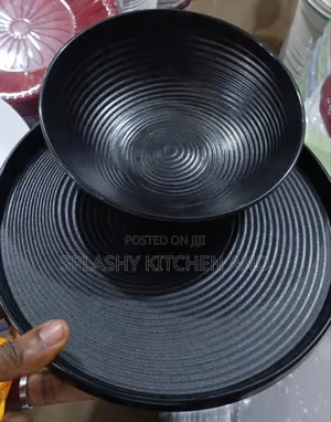 Beautiful Black Flat and Bowl - Dozen