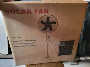 Solar Rechargeable Standing Fan Ac/Dc With Panel & Bulbs