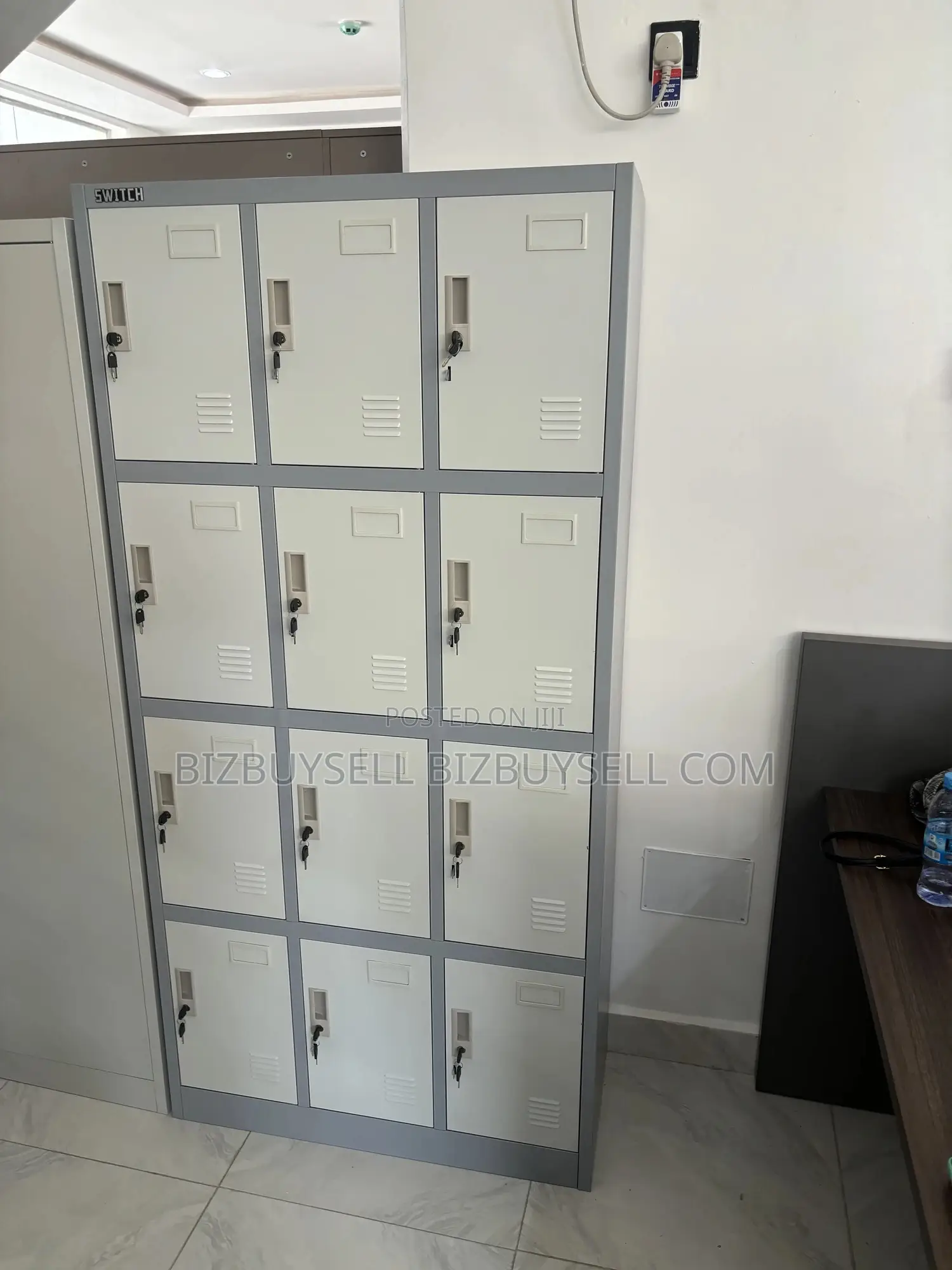 Twelve Drawer Metal Shelves