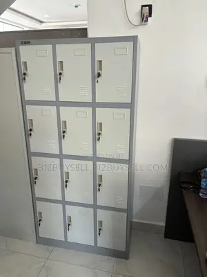 Twelve Drawer Metal Shelves