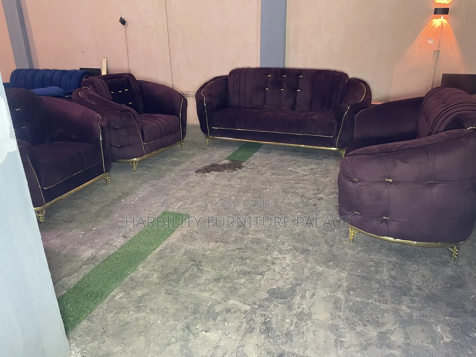 Thick Leather Look Sofa