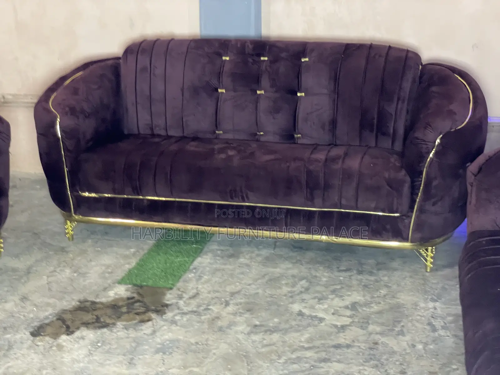 Thick Leather Look Sofa