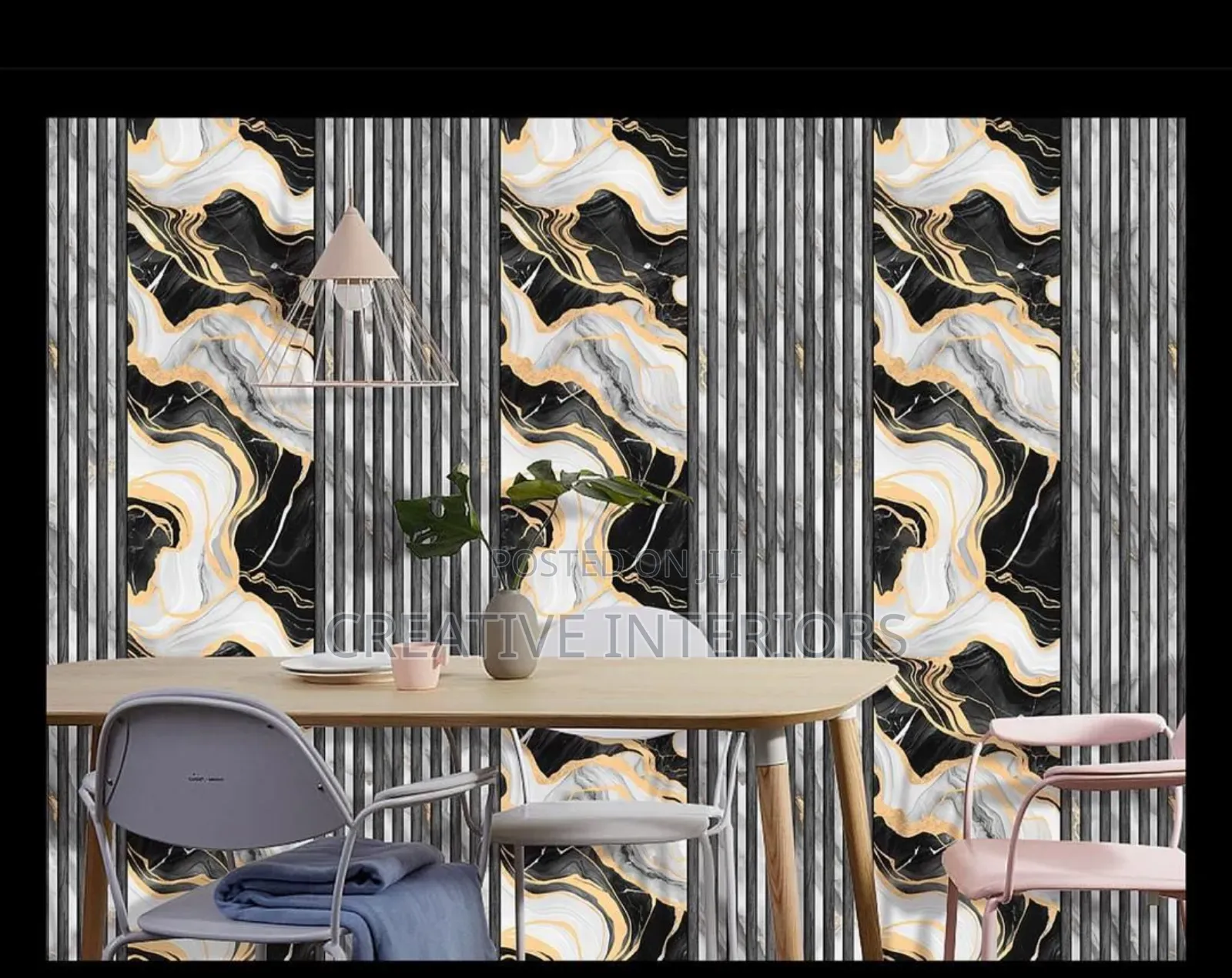3d Exclusive Marble/Fluted Wallpaper
