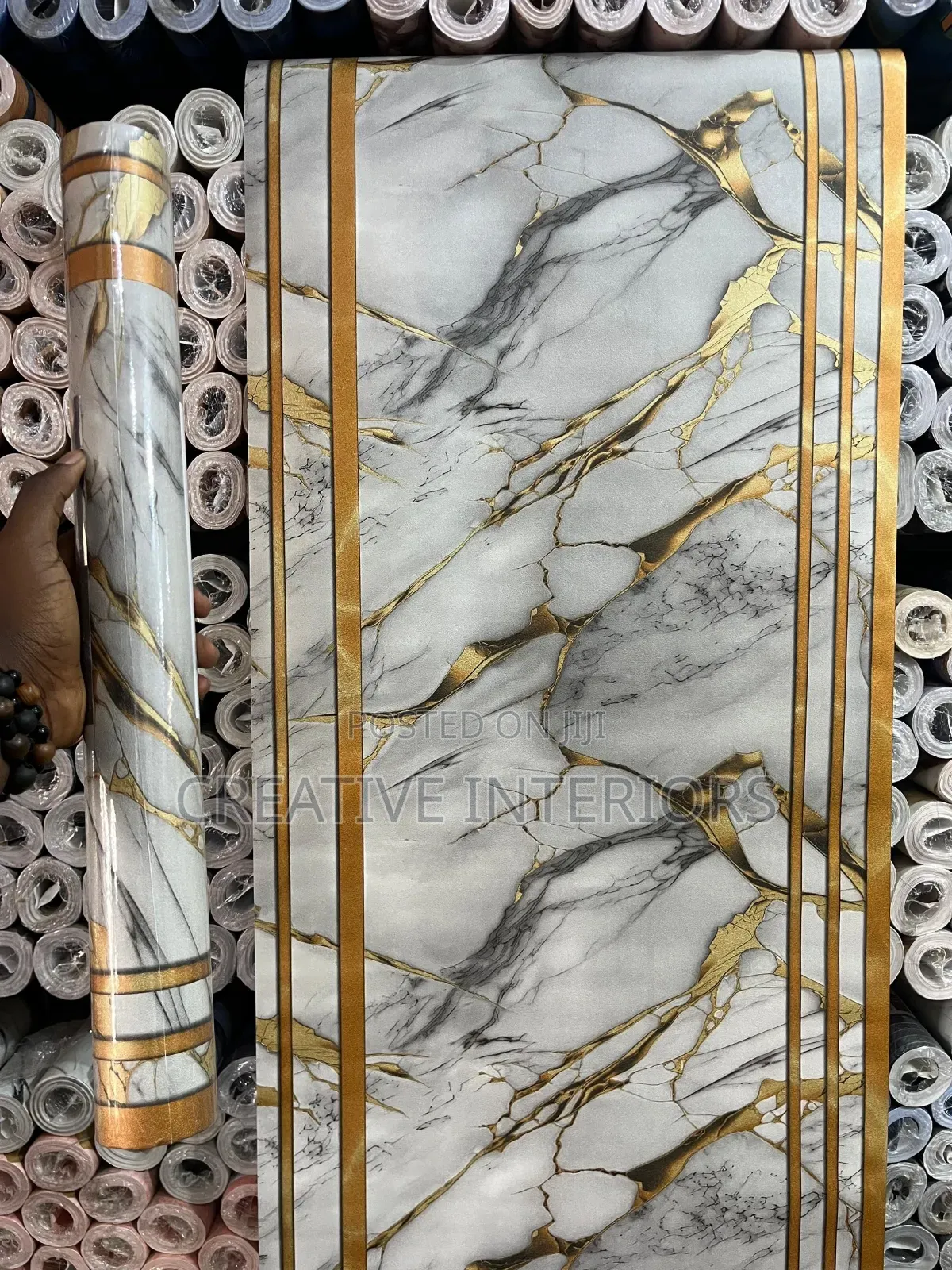 3d Exclusive Marble/Fluted Wallpaper
