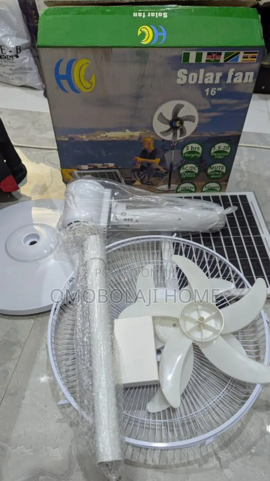 16 Inches Rechargeable Fan With Panel