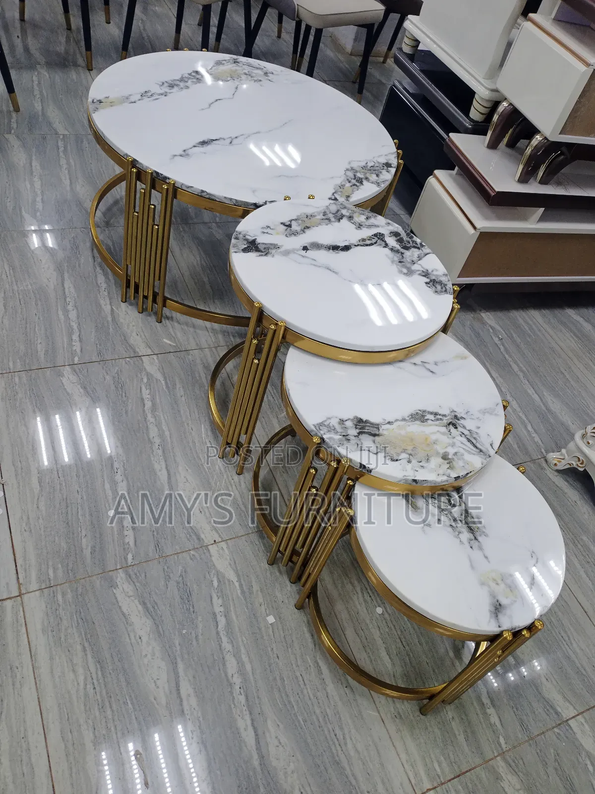 Marble Centre Table With 3 Sidestools
