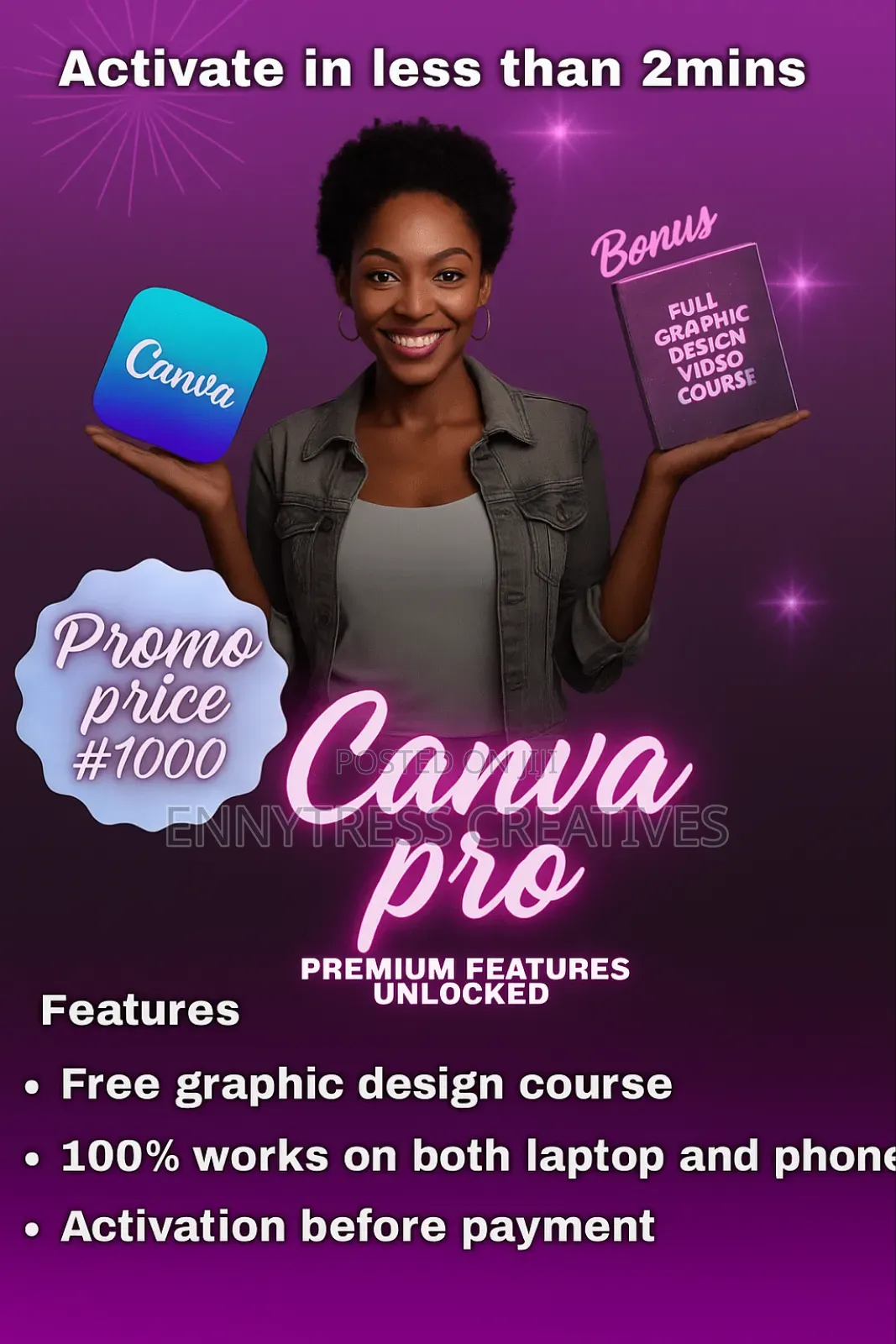 Canva Pro + Free Graphic Design E