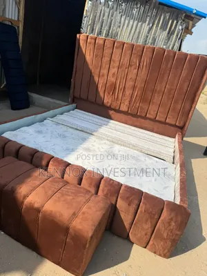Upholstery 6 by 6 Bedframe With Its Ottoman