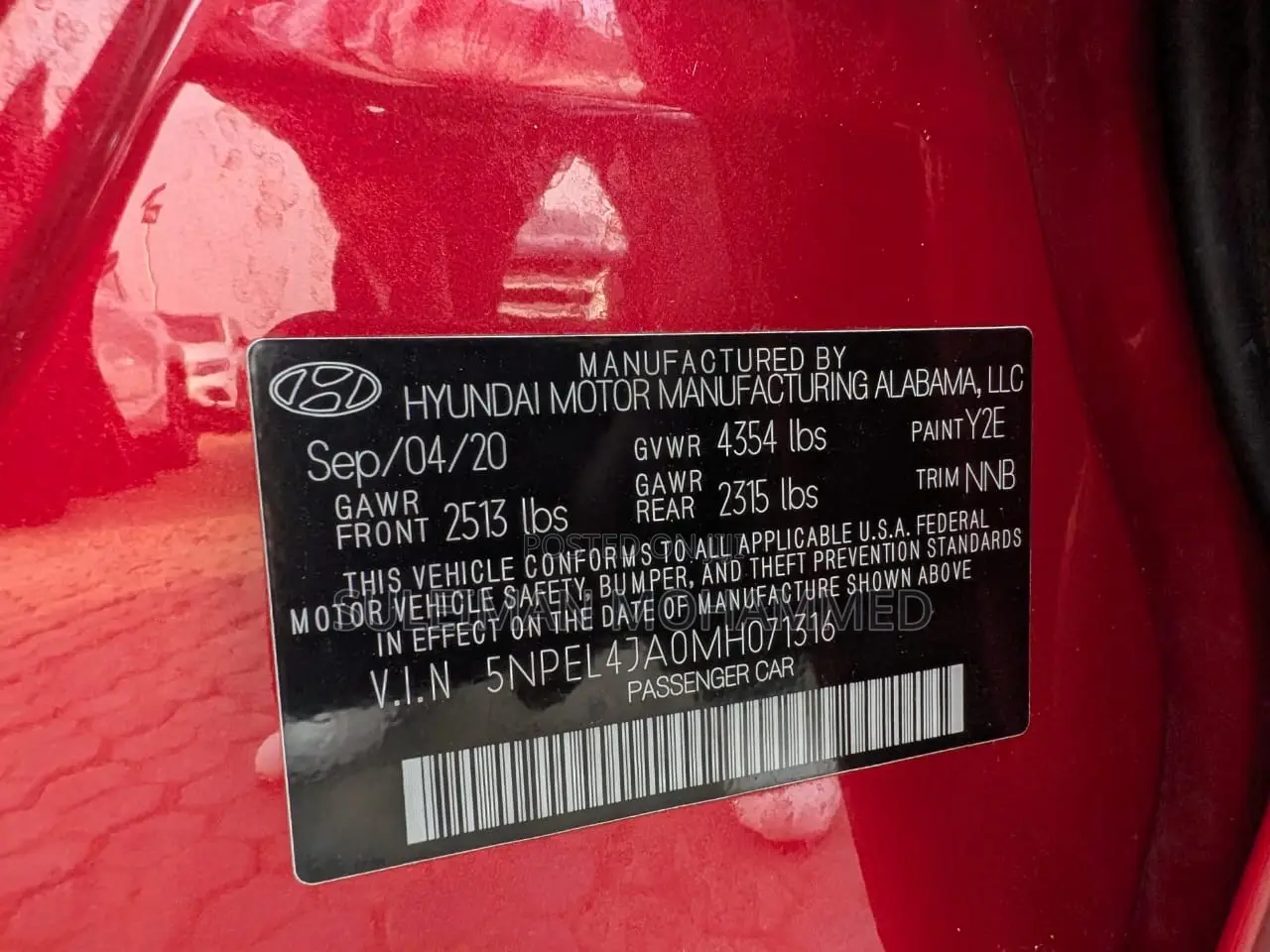 Hyundai Sonata SEL 2021 Red