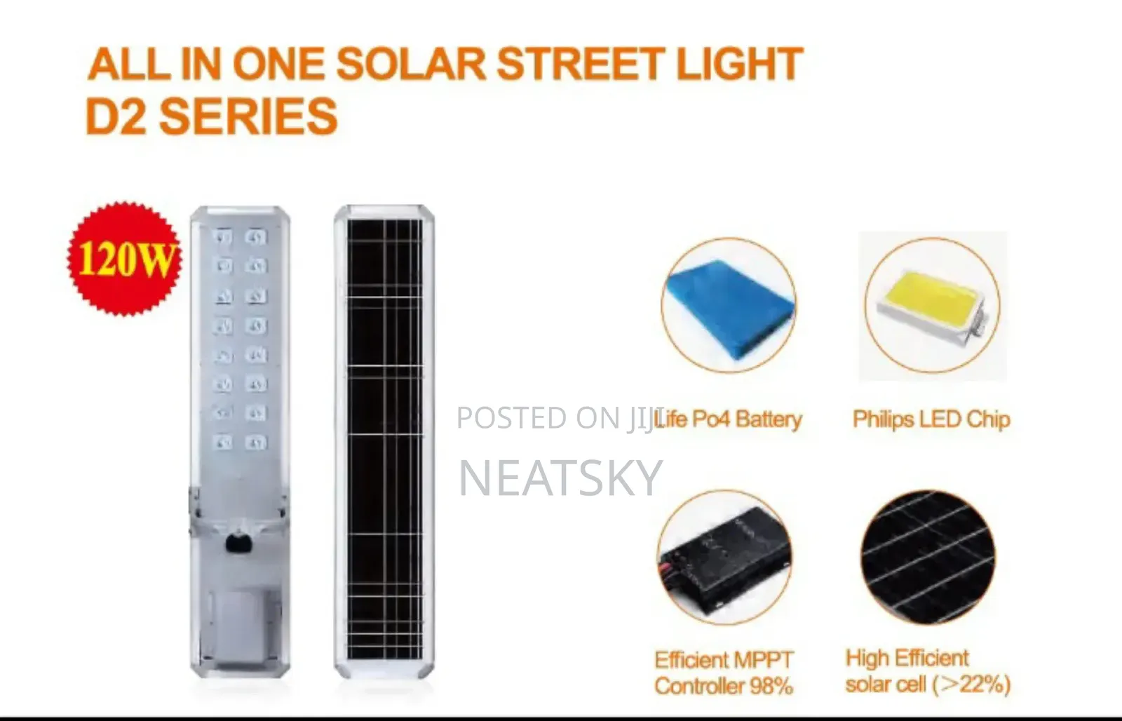 D2-120w All In One High Quality Sensor Street Light
