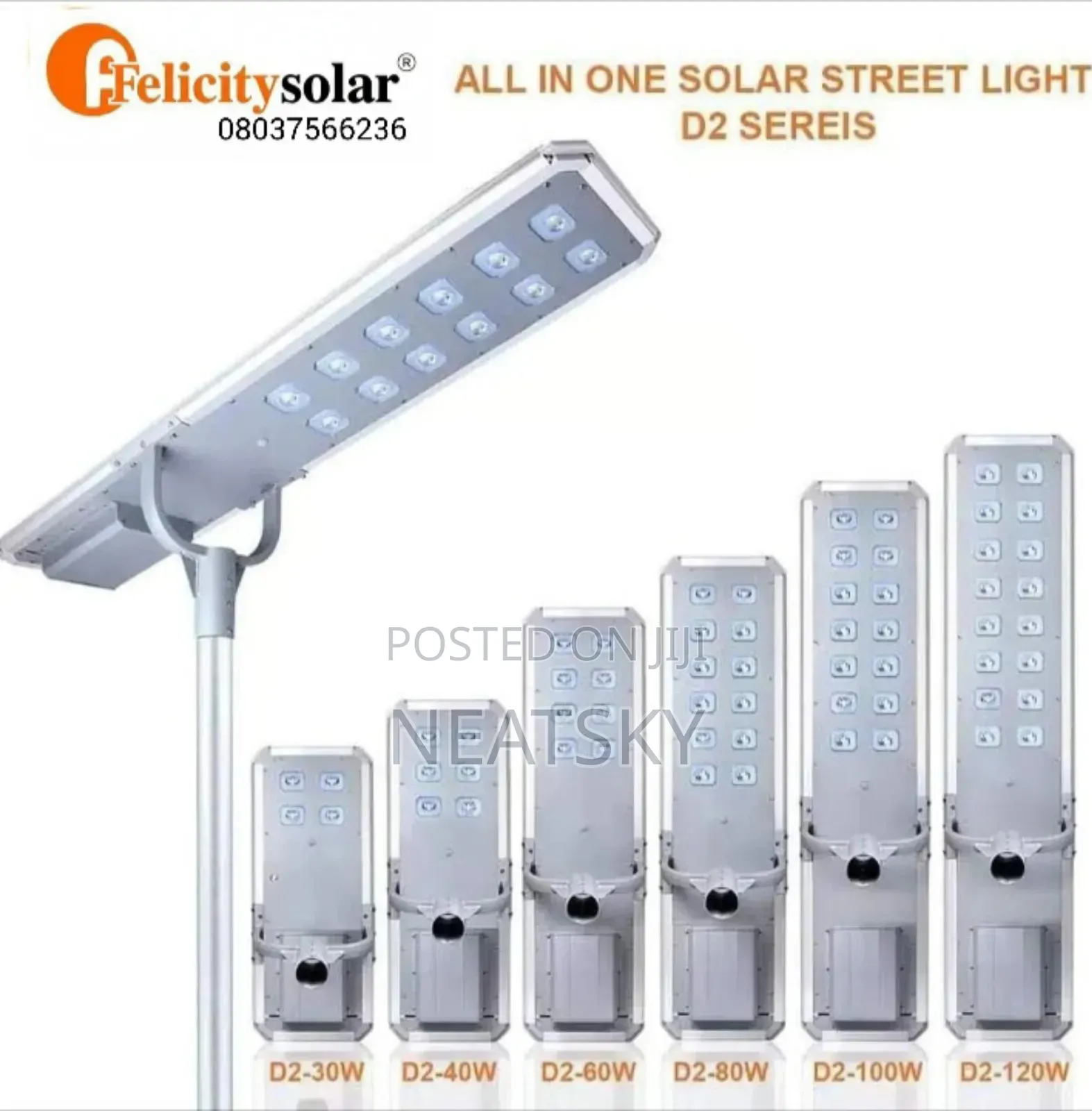 D2-120w All In One High Quality Sensor Street Light