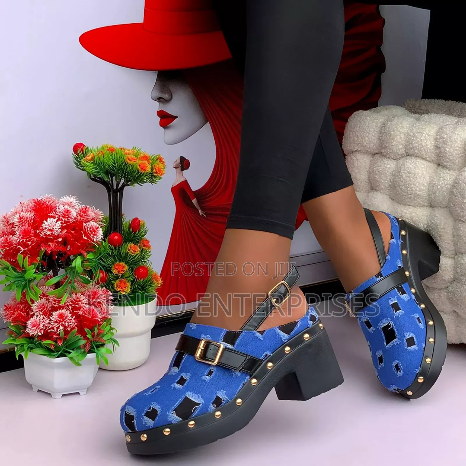 Blue Scroll Quality Shoe