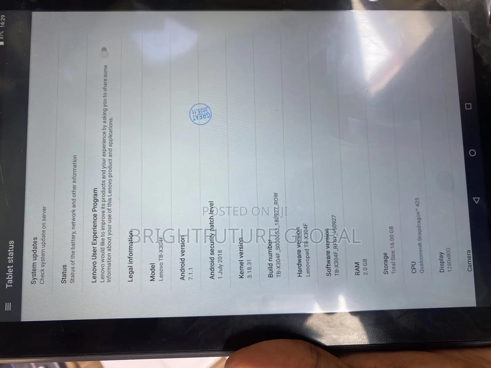 Lenovo A10-70 A7600 16 GB Black