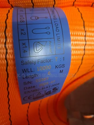 10tx6m Flat Polyester Webbing Sling (7:1)