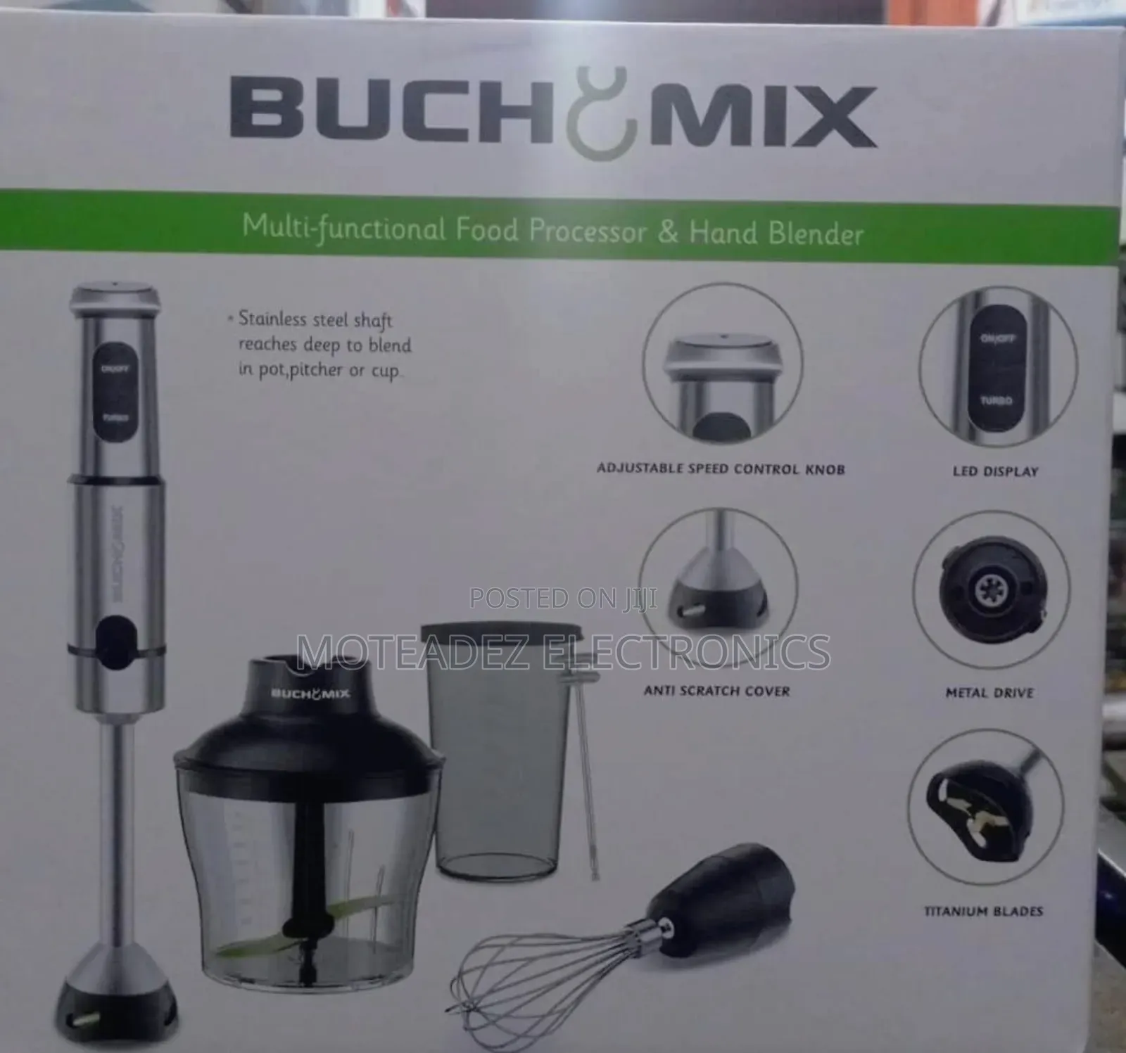 Buchymix 4in1 Multifunction Food Processor W/Turbo Stick Hand Blender