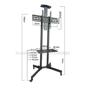Adjustable Heigh Steel Tv Stand With Wheel