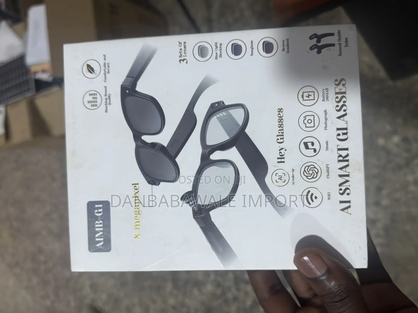 Aimb-G1 Ai Smart Glasses 8mp Clear Record Audio