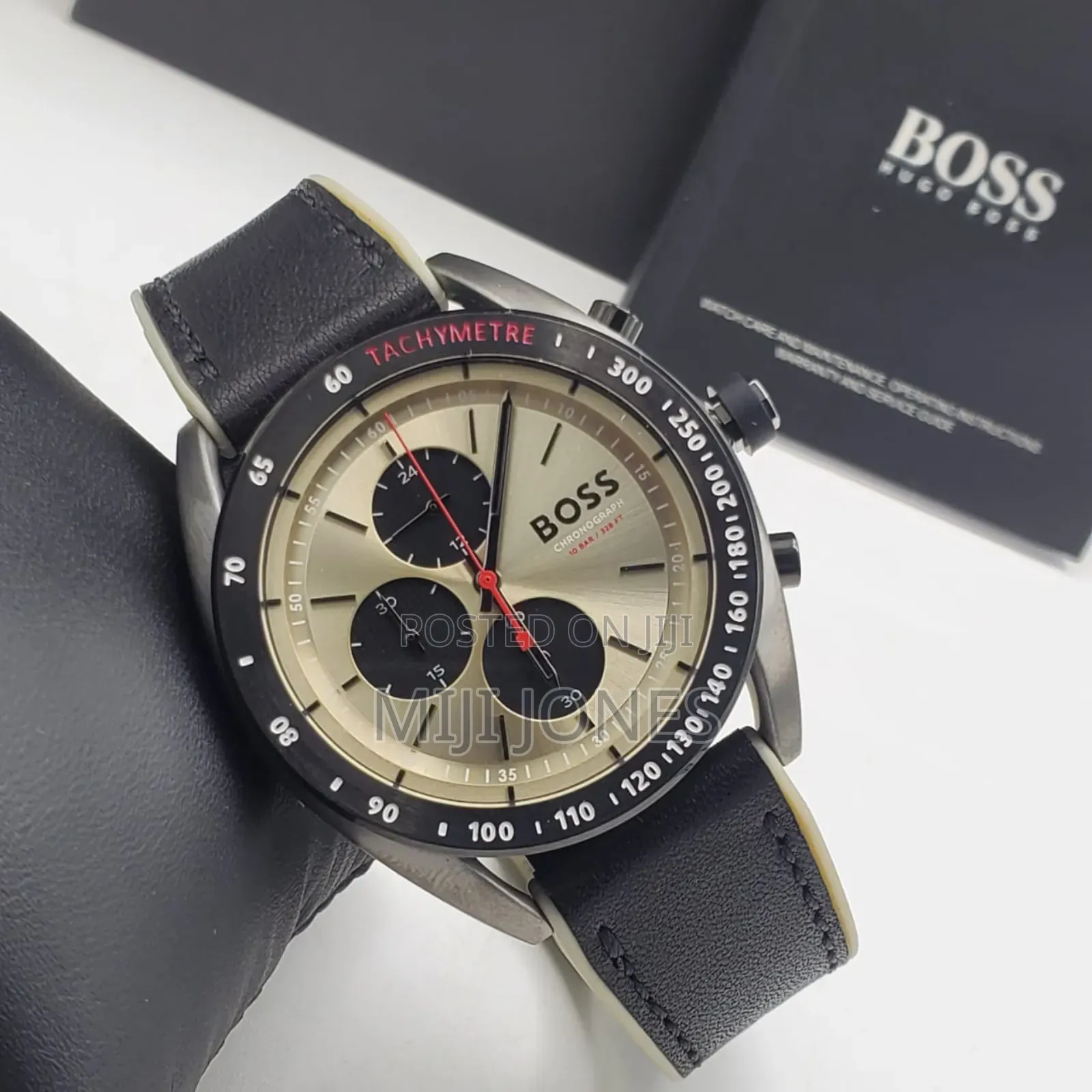 "Boss Inspired Leather Strap Watch - Battery Powered"
