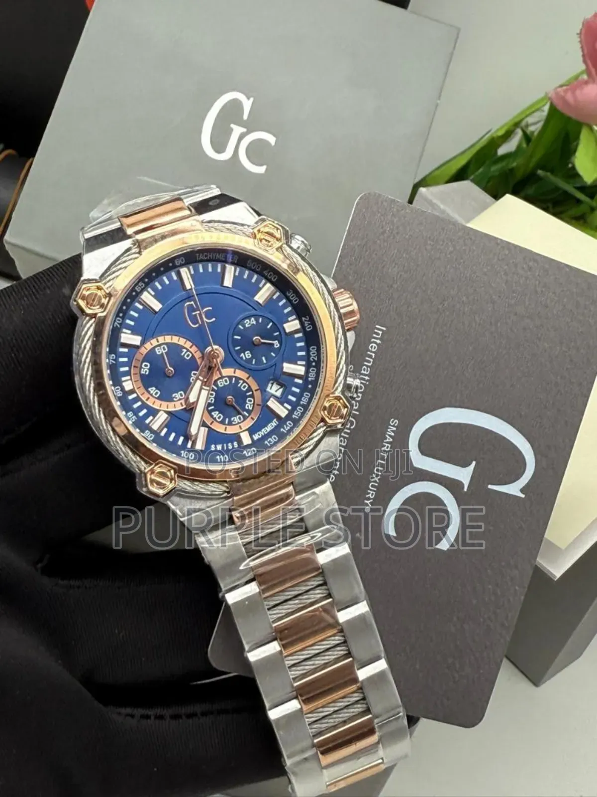 Gc Solid Quality Chronograph Watch Two Tone Strap