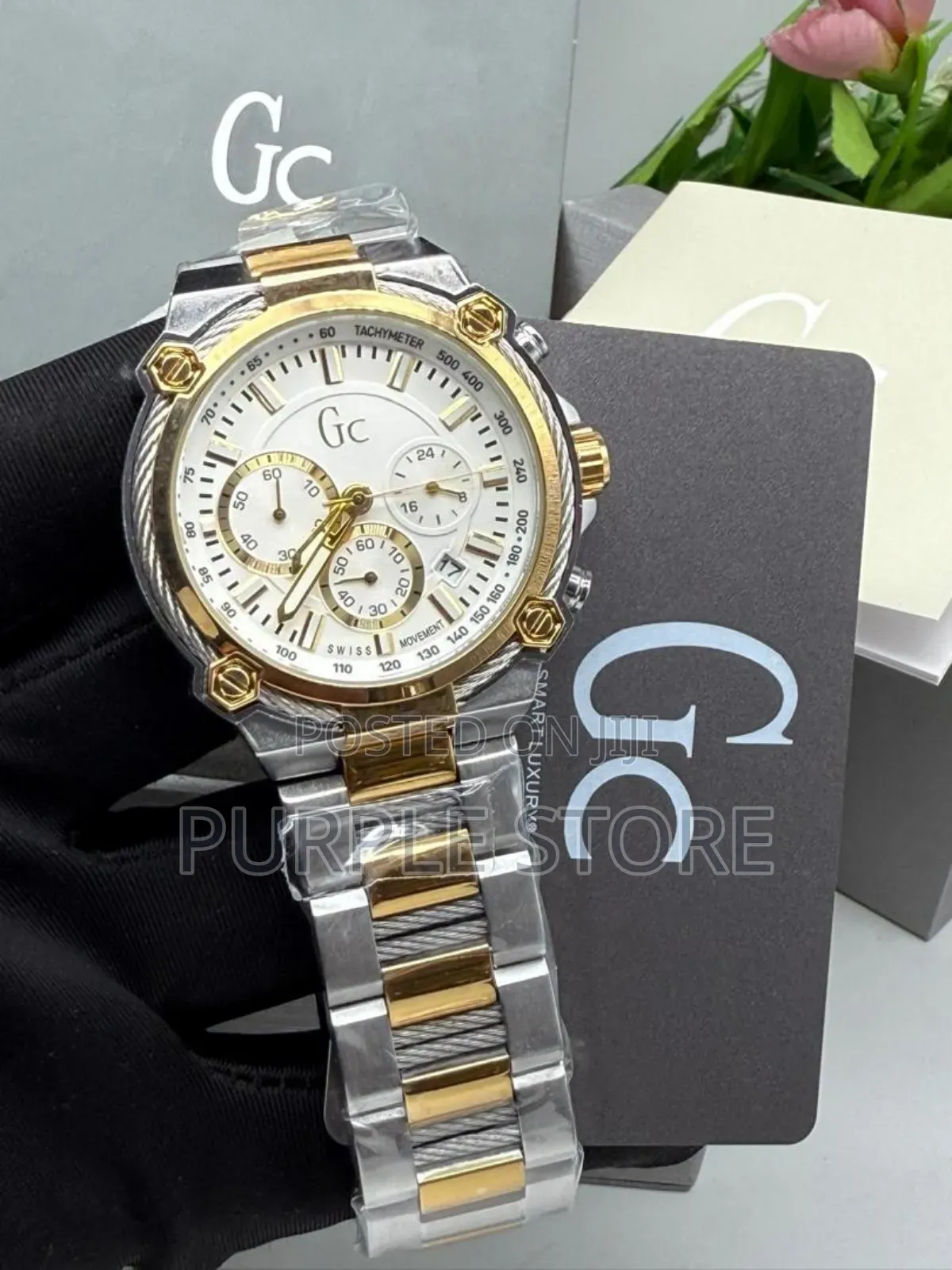 Gc Solid Quality Chronograph Watch Two Tone Strap