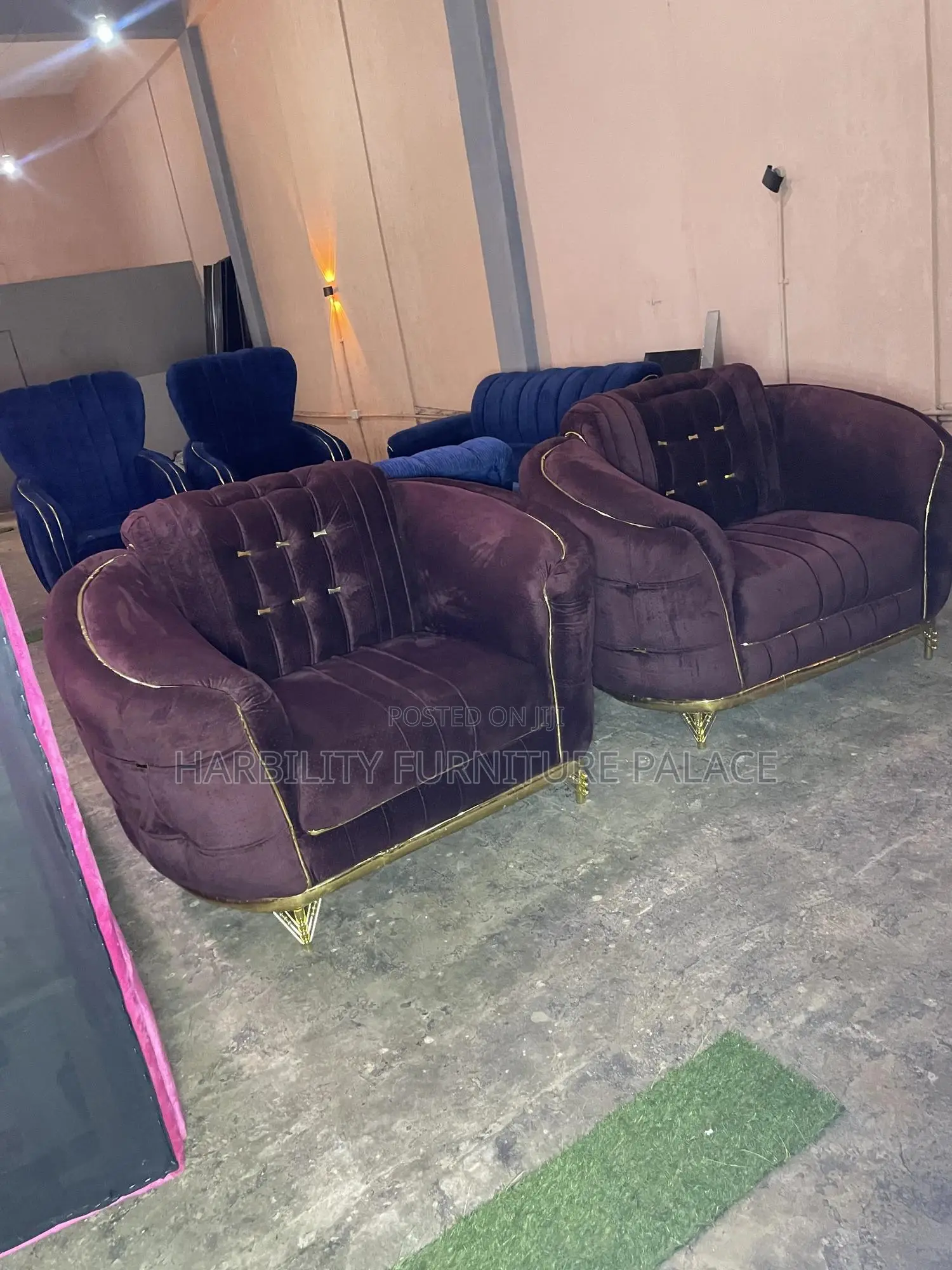 Thick Leather Look Sofa