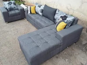 Gray L Shape Chair