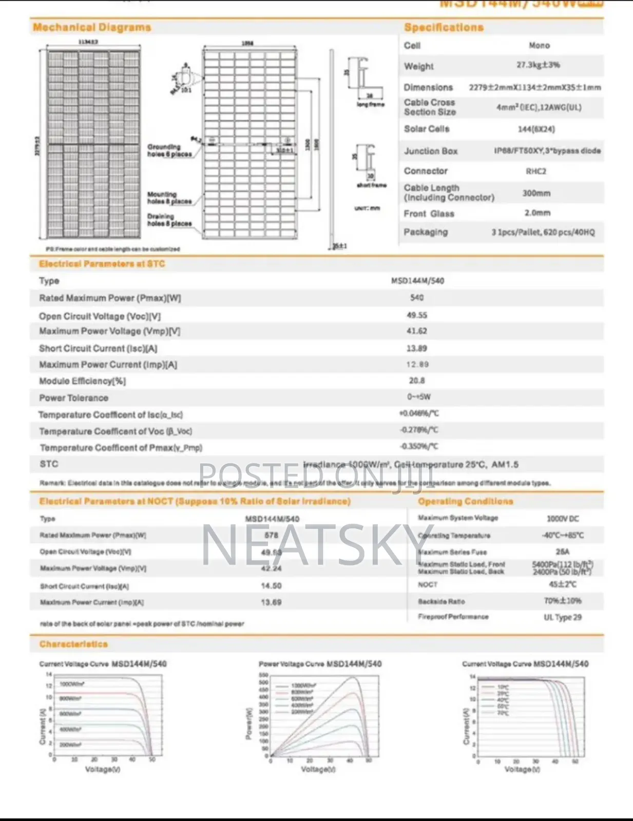 Fl-550w Solar Panel, Half Cell, High Efficiency (Fl-M550)