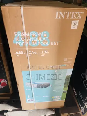 Intex Prism Frame Rectangular Premium Pool Set (16ft X 8ft X 42in).