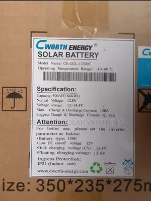 300ah 3.84kwh Cworth Lithium Battery 12v