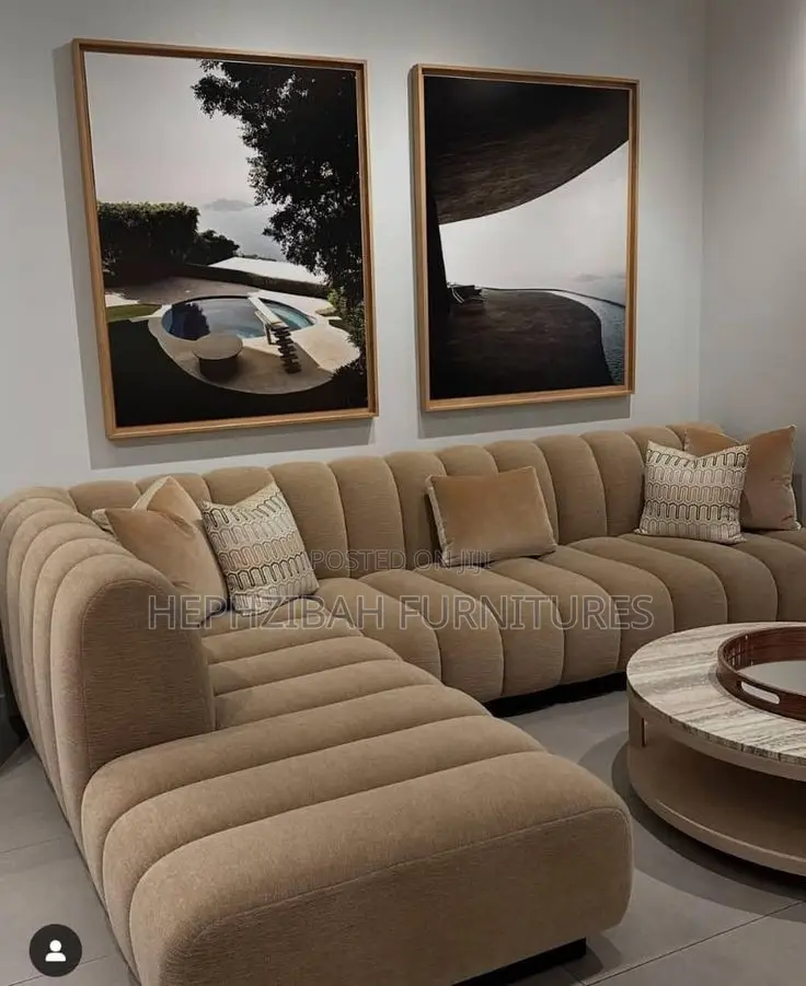 Brown Executive Modern L Shaped Sofa