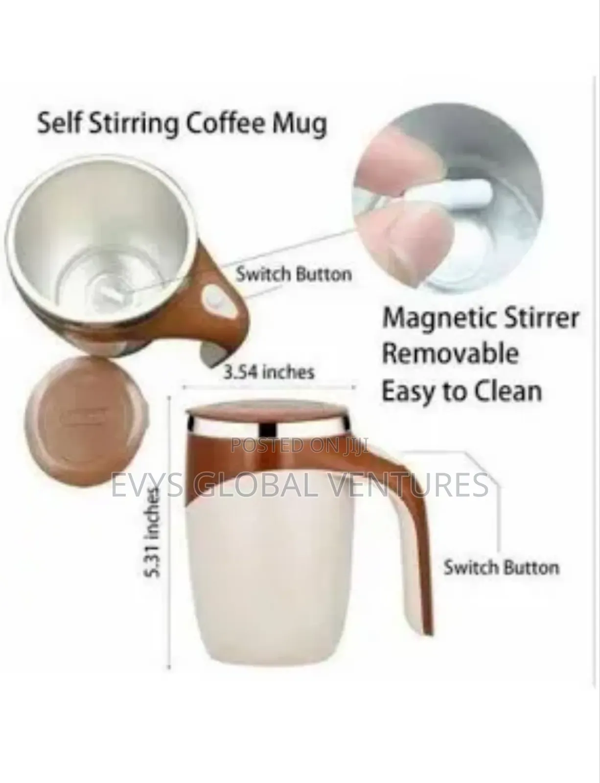 Automatic Magnetic Self Mixing Multi-Purpose Tea Mug
