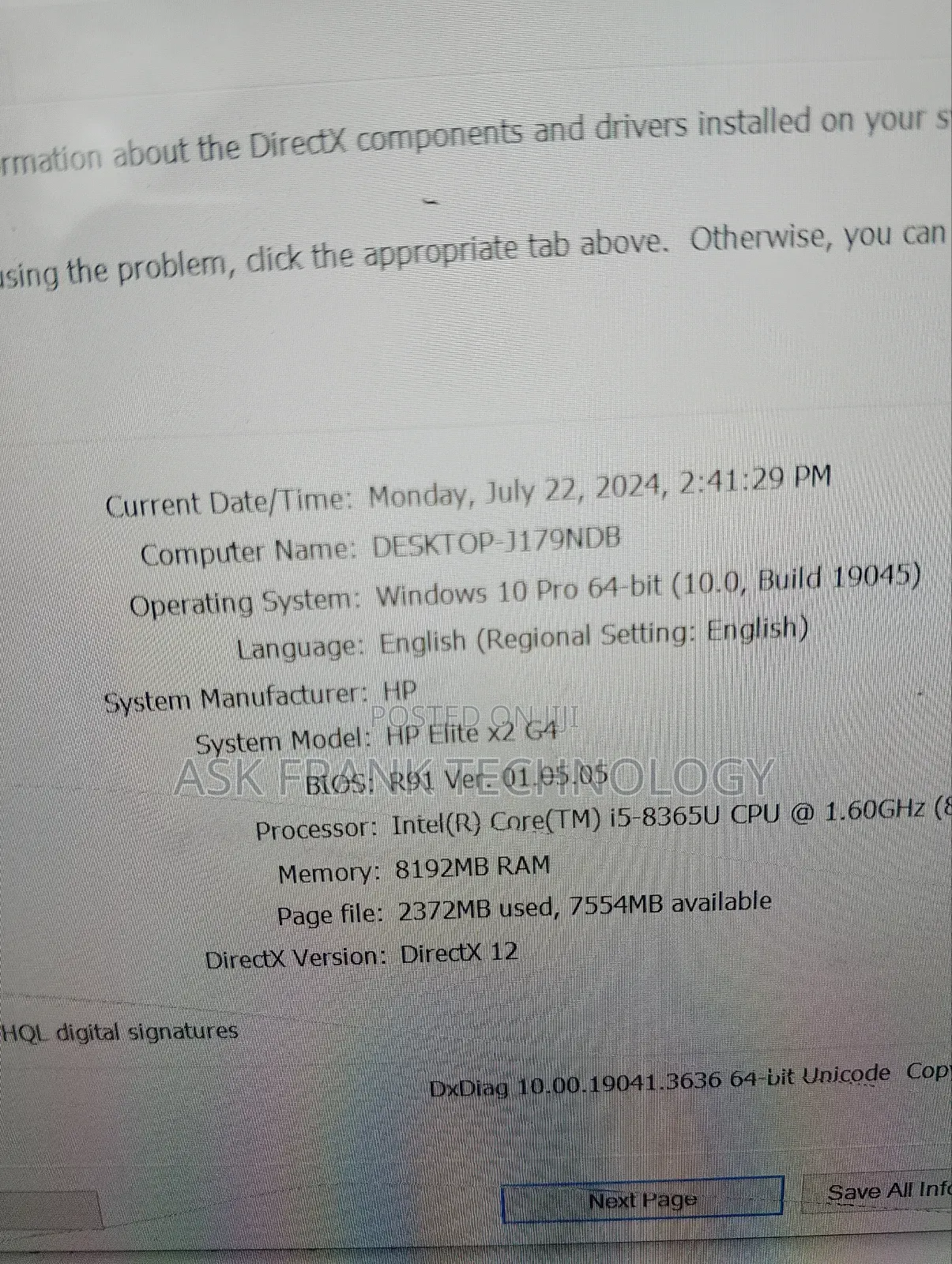 Laptop HP Elite X2 1013 G4 8GB Intel Core I5 SSD 128GB