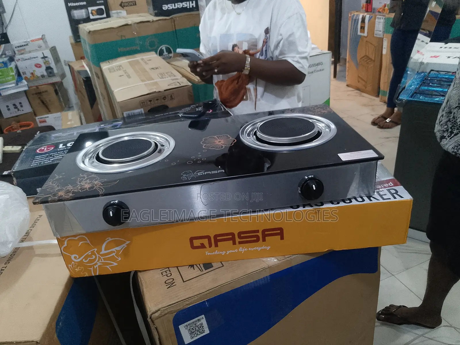 Qasa Double Burner Gas Cooker – Auto Ignition (New)