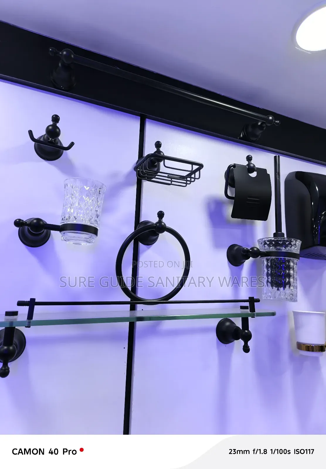Mmaat Black Complete Bathroom Accessorie