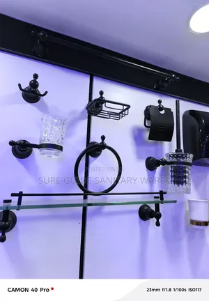 Mmaat Black Complete Bathroom Accessorie