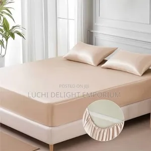 Fitted Sheet Mattress Protector + 2 Bed Pillows