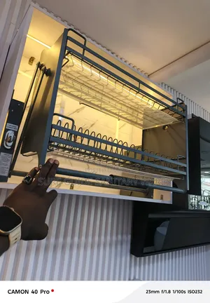 Pull Down Gray Plate Racks