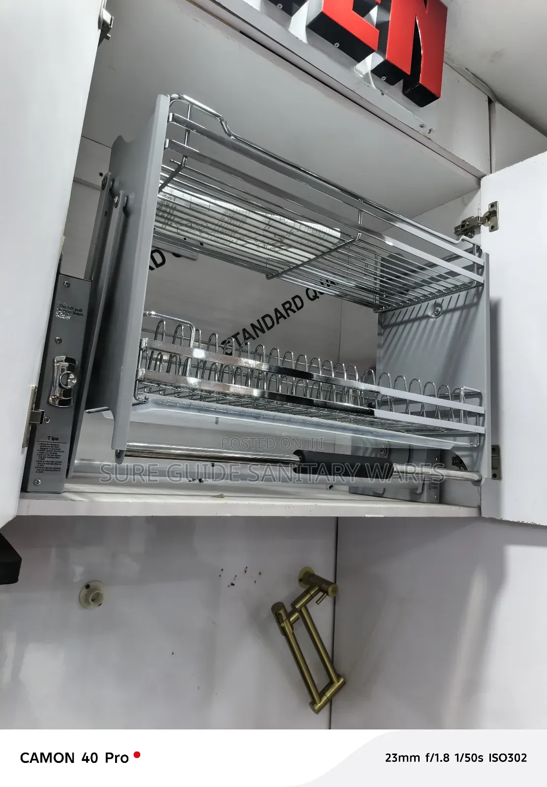 Stainless Steel Built-in Cabinets Pull Down Plate Racks