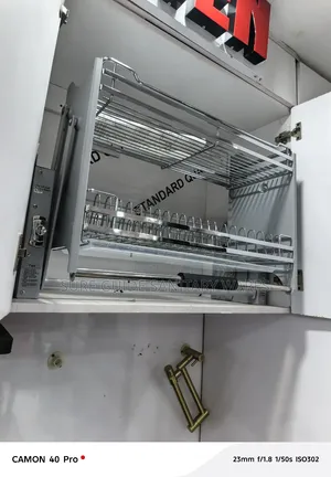 Stainless Steel Built-in Cabinets Pull Down Plate Racks
