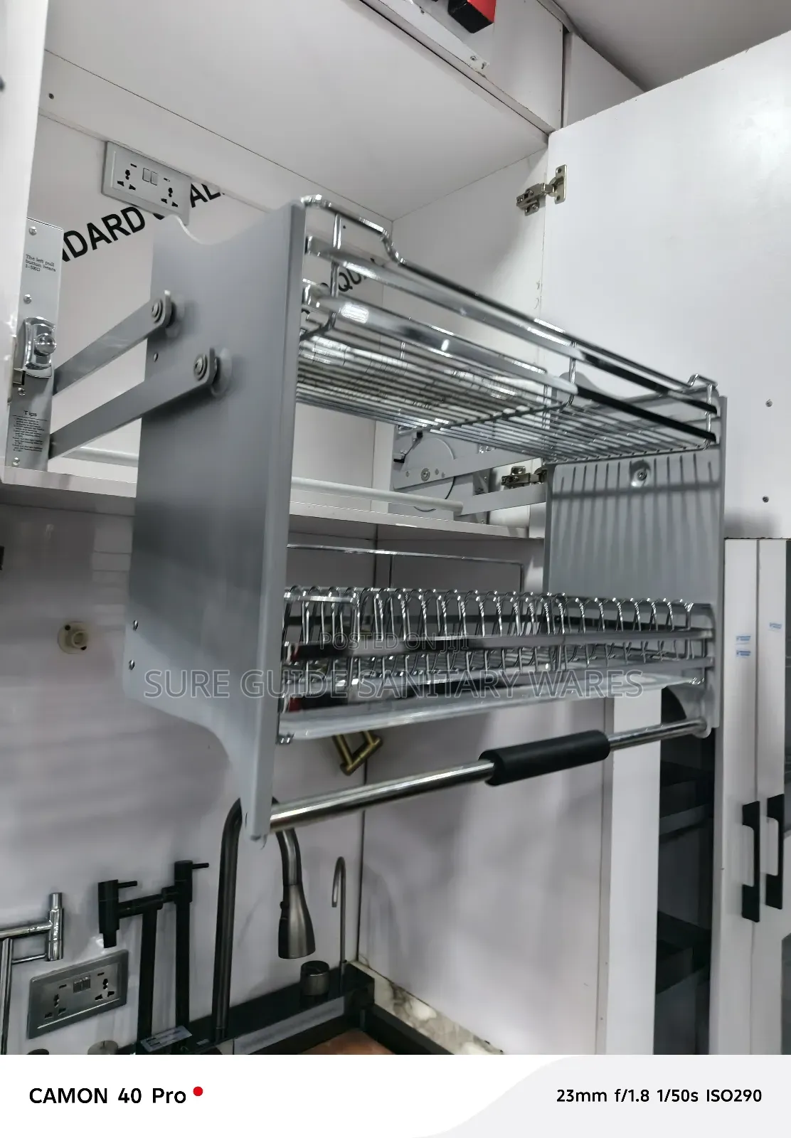 Stainless Steel Built-in Cabinets Pull Down Plate Racks