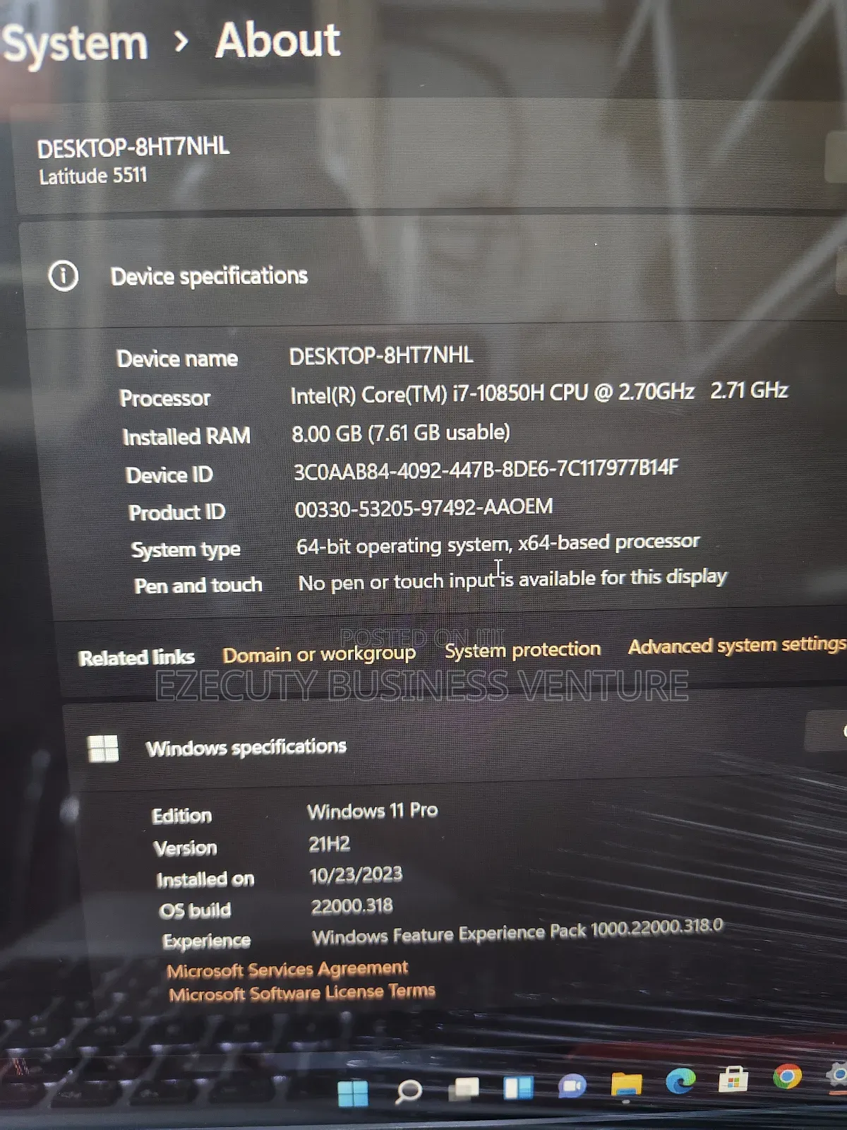 Laptop Dell 8GB Intel Core i7 SSD 256GB
