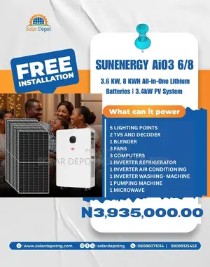 Itel 3.6kw Inverter/8kwh Lithium Battery Aoi Solar Sytem