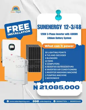 Itel 12kw 3p Inverter/48kwh Lithium Battery Solar System